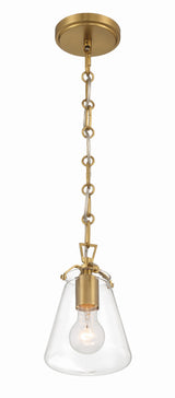 Crystorama Voss 1 Light Luxe Gold Mini Pendant