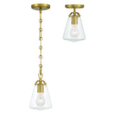 Crystorama Voss 1 Light Luxe Gold Mini Pendant