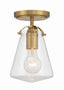 Crystorama Voss 1 Light Luxe Gold Semi Flush Mount