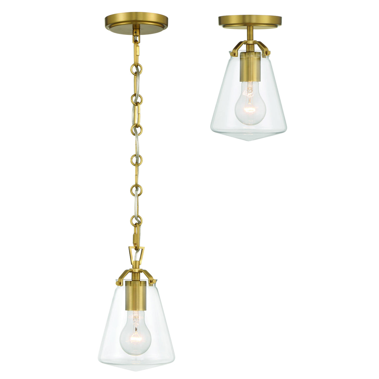 Crystorama Voss 1 Light Luxe Gold Semi Flush Mount
