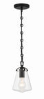 Crystorama Voss 1 Light Matte Black Mini Pendant