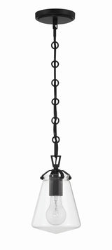 Crystorama Voss 1 Light Matte Black Mini Pendant