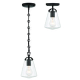 Crystorama Voss 1 Light Matte Black Mini Pendant