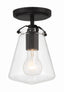 Crystorama Voss 1 Light Matte Black Semi Flush Mount