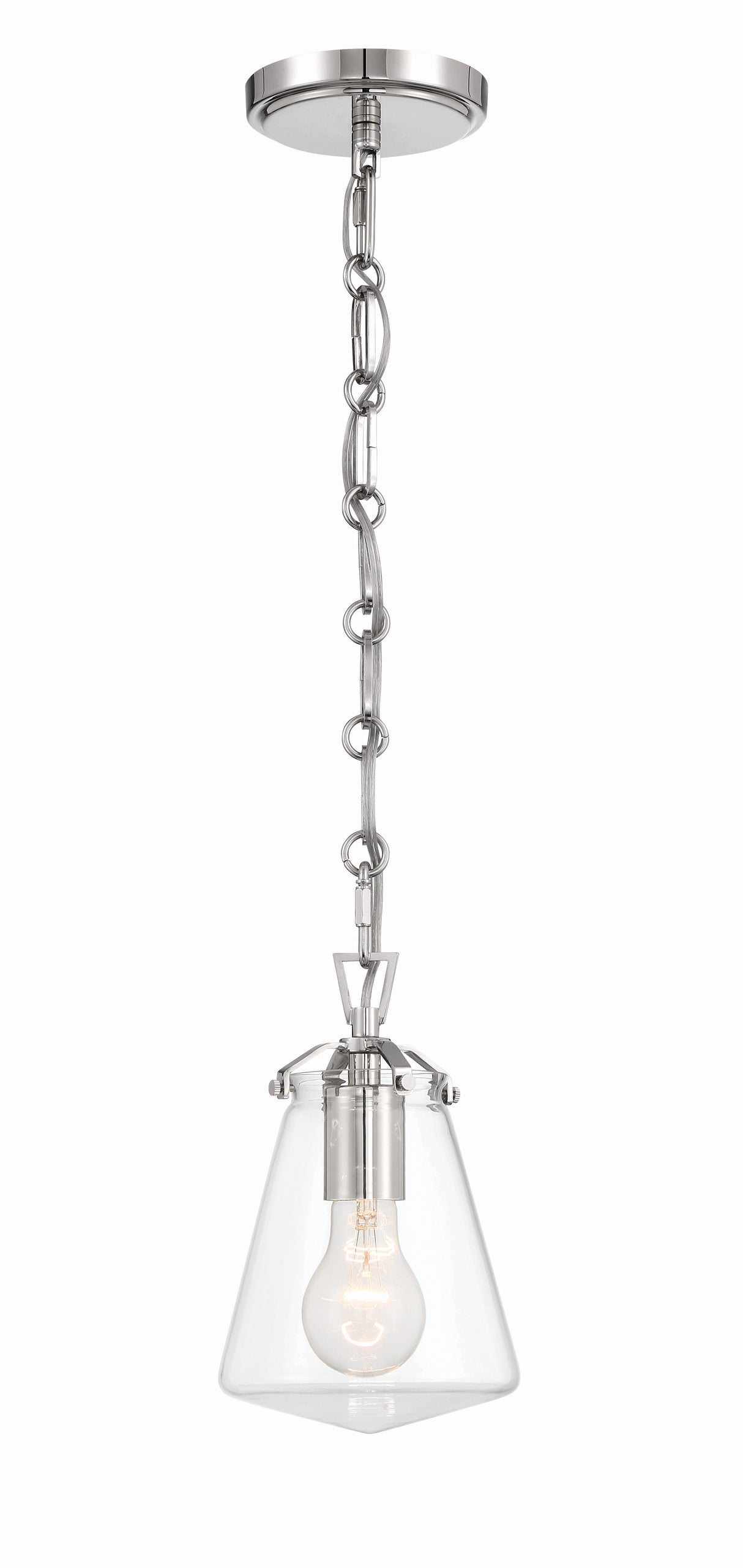 Crystorama Voss 1 Light Polished Nickel Mini Pendant