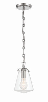 Crystorama Voss 1 Light Polished Nickel Mini Pendant