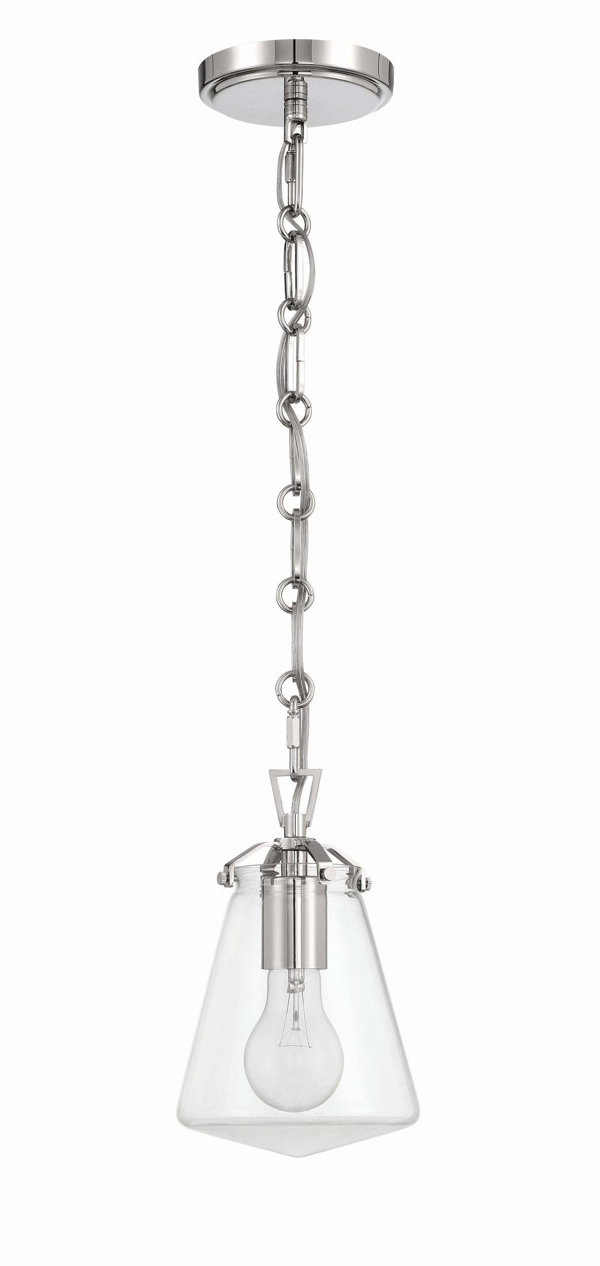 Crystorama Voss 1 Light Polished Nickel Mini Pendant