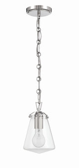 Crystorama Voss 1 Light Polished Nickel Mini Pendant