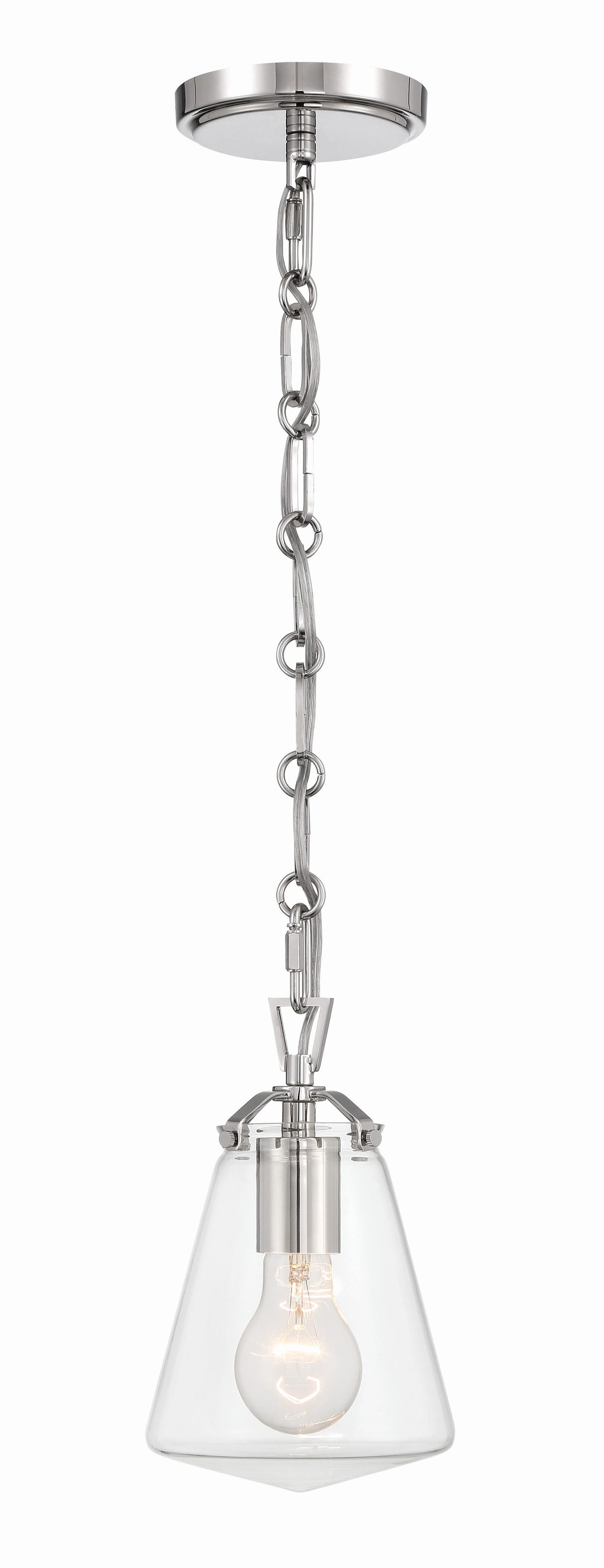Crystorama Voss 1 Light Polished Nickel Mini Pendant