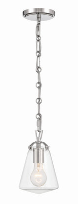 Crystorama Voss 1 Light Polished Nickel Mini Pendant