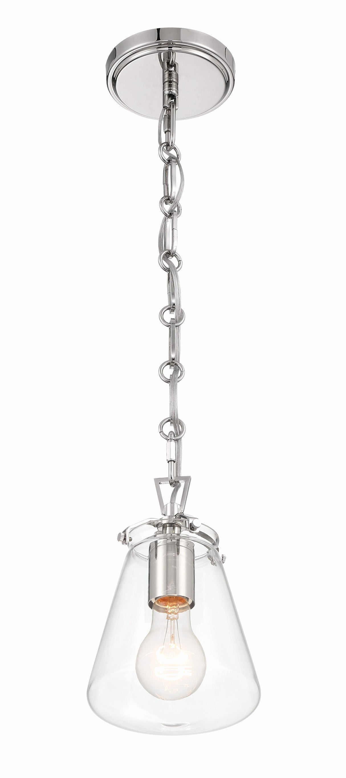 Crystorama Voss 1 Light Polished Nickel Mini Pendant