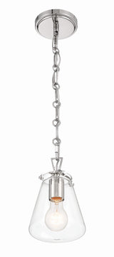 Crystorama Voss 1 Light Polished Nickel Mini Pendant
