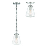 Crystorama Voss 1 Light Polished Nickel Mini Pendant