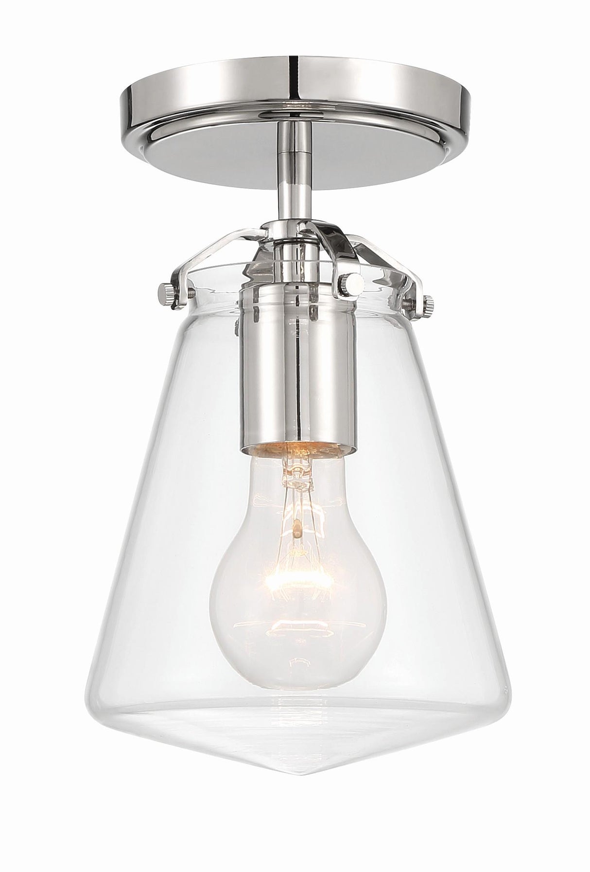 Crystorama Voss 1 Light Polished Nickel Semi Flush Mount