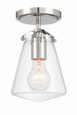 Crystorama Voss 1 Light Polished Nickel Semi Flush Mount