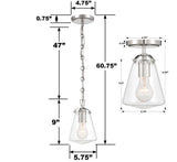 Crystorama Voss 1 Light Polished Nickel Semi Flush Mount