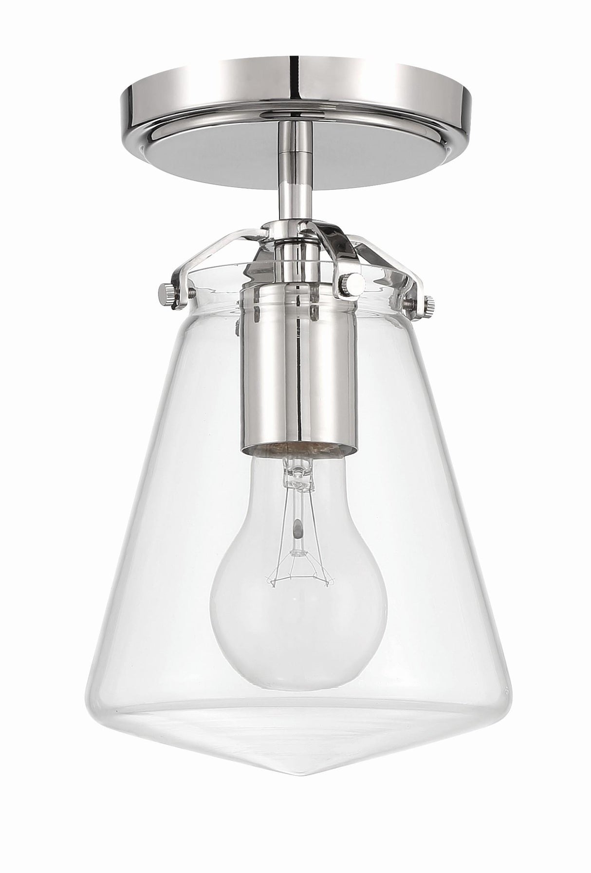 Crystorama Voss 1 Light Polished Nickel Semi Flush Mount