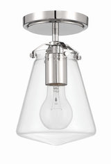 Crystorama Voss 1 Light Polished Nickel Semi Flush Mount