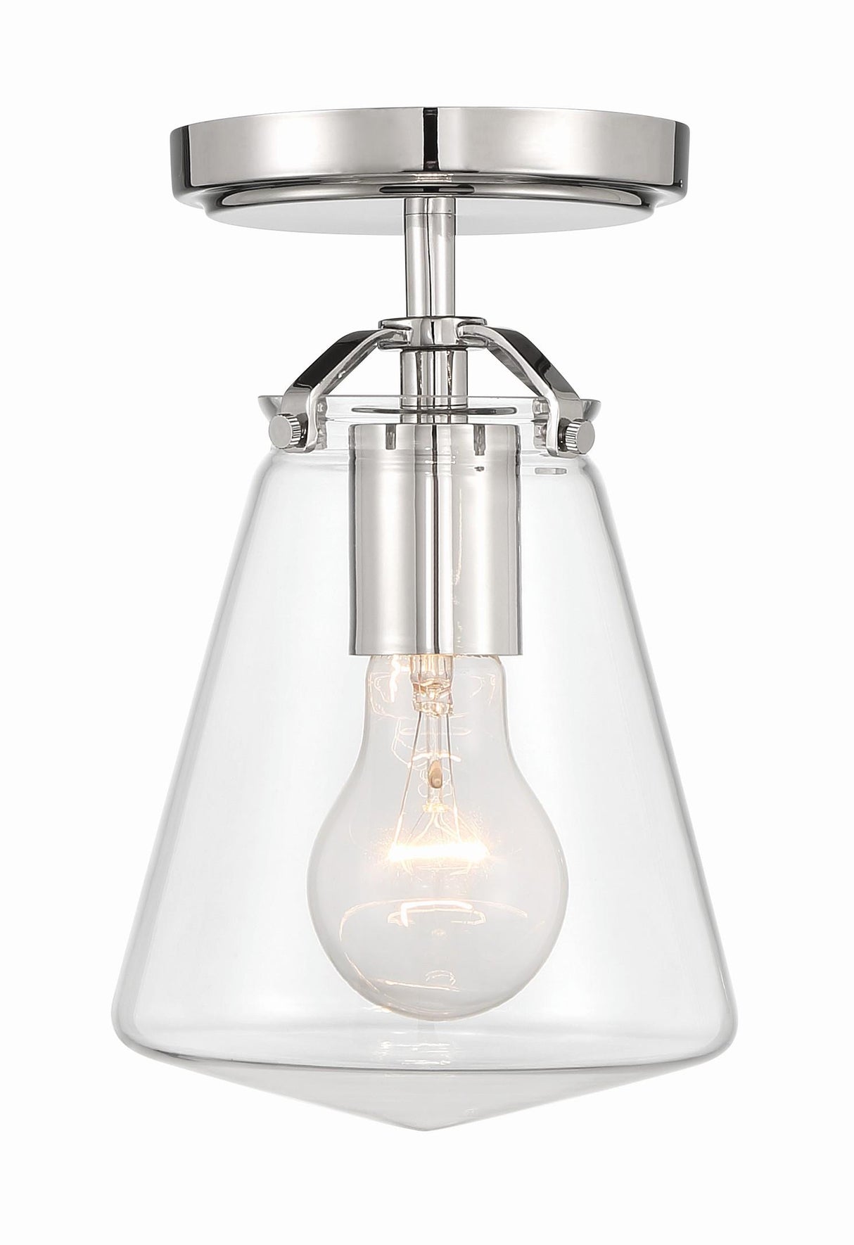 Crystorama Voss 1 Light Polished Nickel Semi Flush Mount