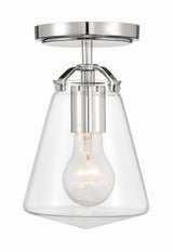 Crystorama Voss 1 Light Polished Nickel Semi Flush Mount