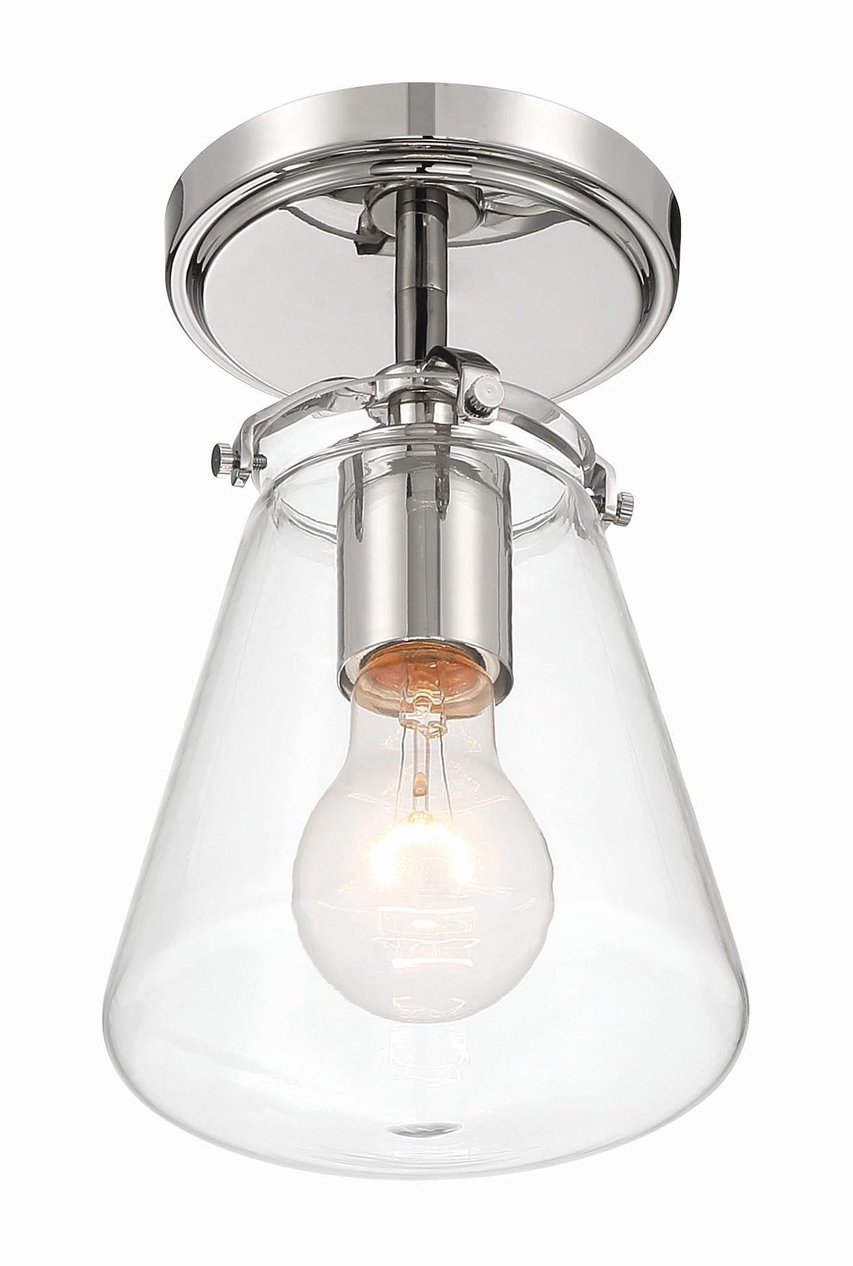 Crystorama Voss 1 Light Polished Nickel Semi Flush Mount