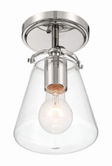 Crystorama Voss 1 Light Polished Nickel Semi Flush Mount