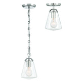 Crystorama Voss 1 Light Polished Nickel Semi Flush Mount