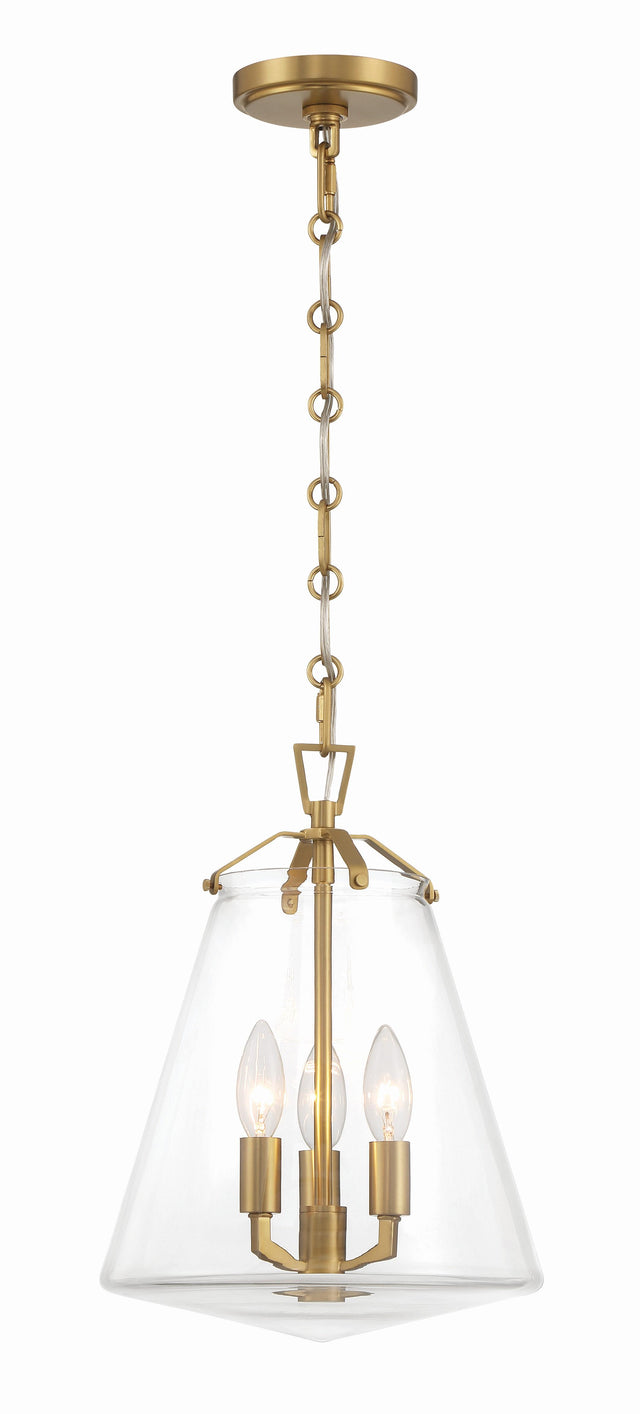 Crystorama Voss 3 Light Luxe Gold Pendant