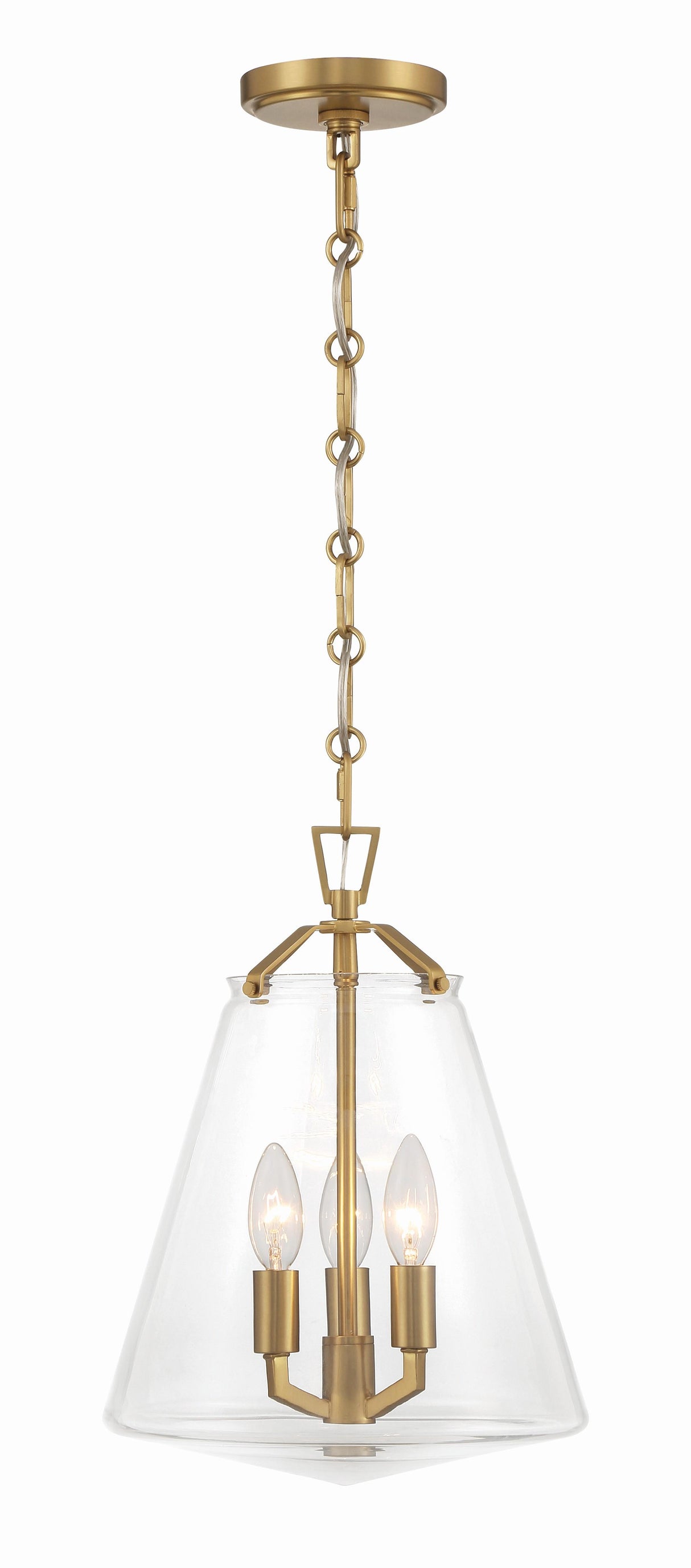 Crystorama Voss 3 Light Luxe Gold Pendant