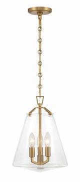 Crystorama Voss 3 Light Luxe Gold Pendant