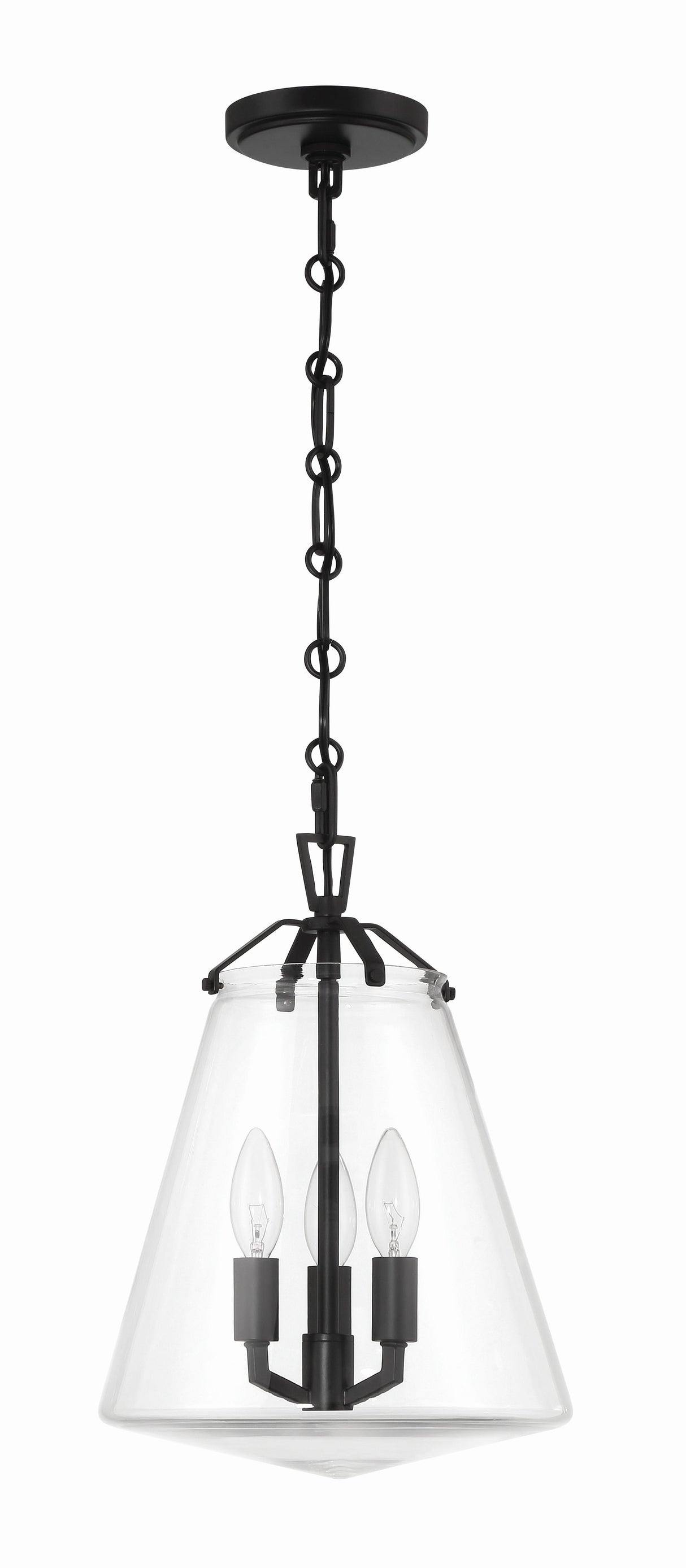 Crystorama Voss 3 Light Matte Black Pendant