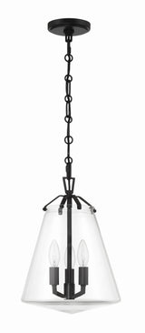 Crystorama Voss 3 Light Matte Black Pendant