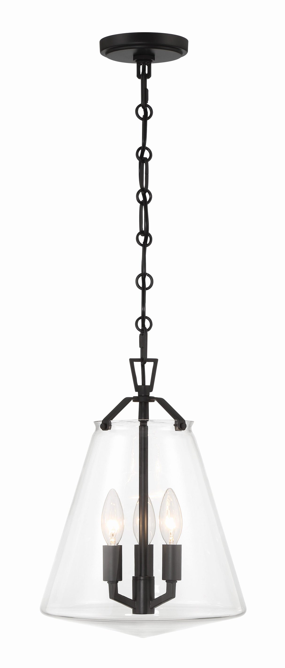 Crystorama Voss 3 Light Matte Black Pendant