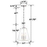 Crystorama Voss 3 Light Polished Nickel Pendant