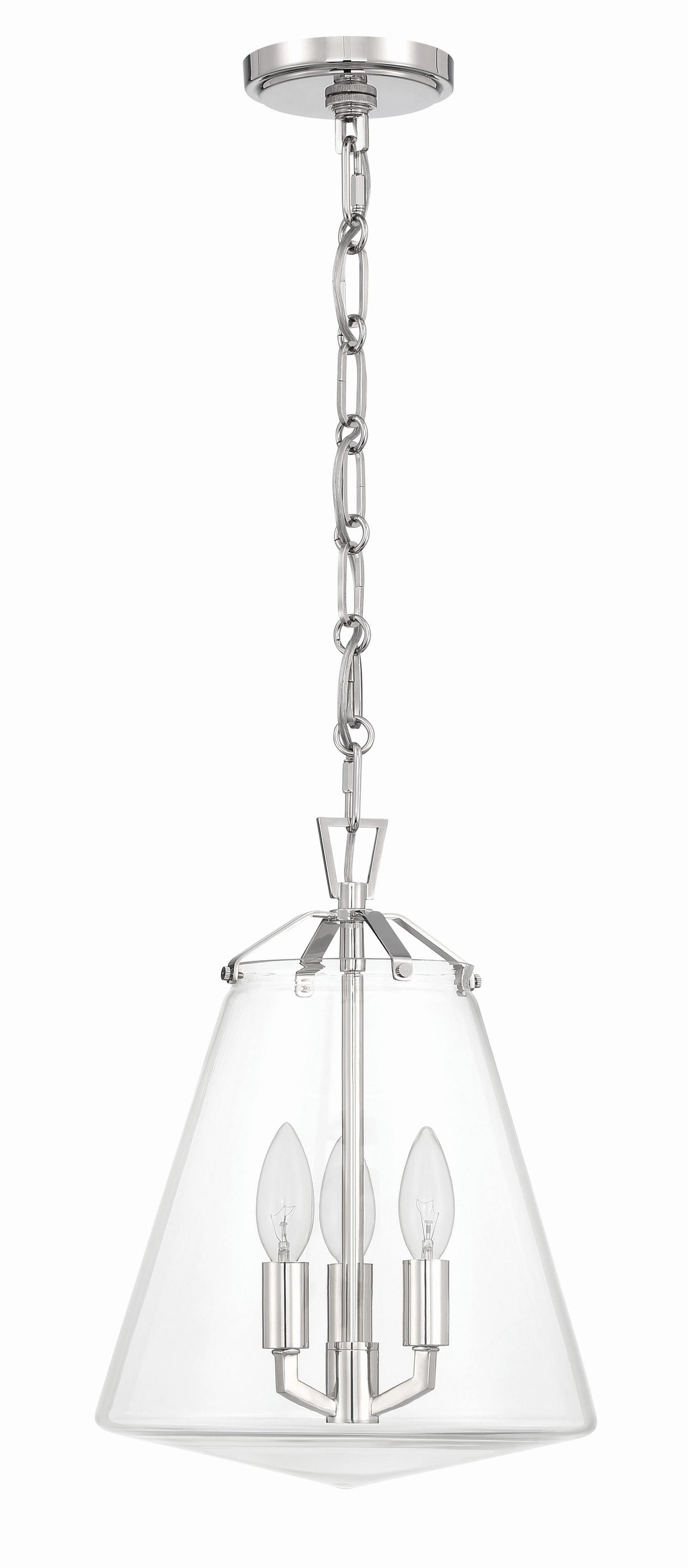 Crystorama Voss 3 Light Polished Nickel Pendant