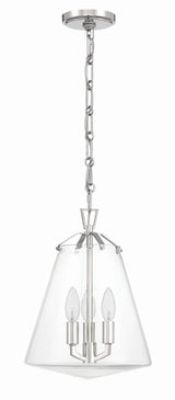 Crystorama Voss 3 Light Polished Nickel Pendant