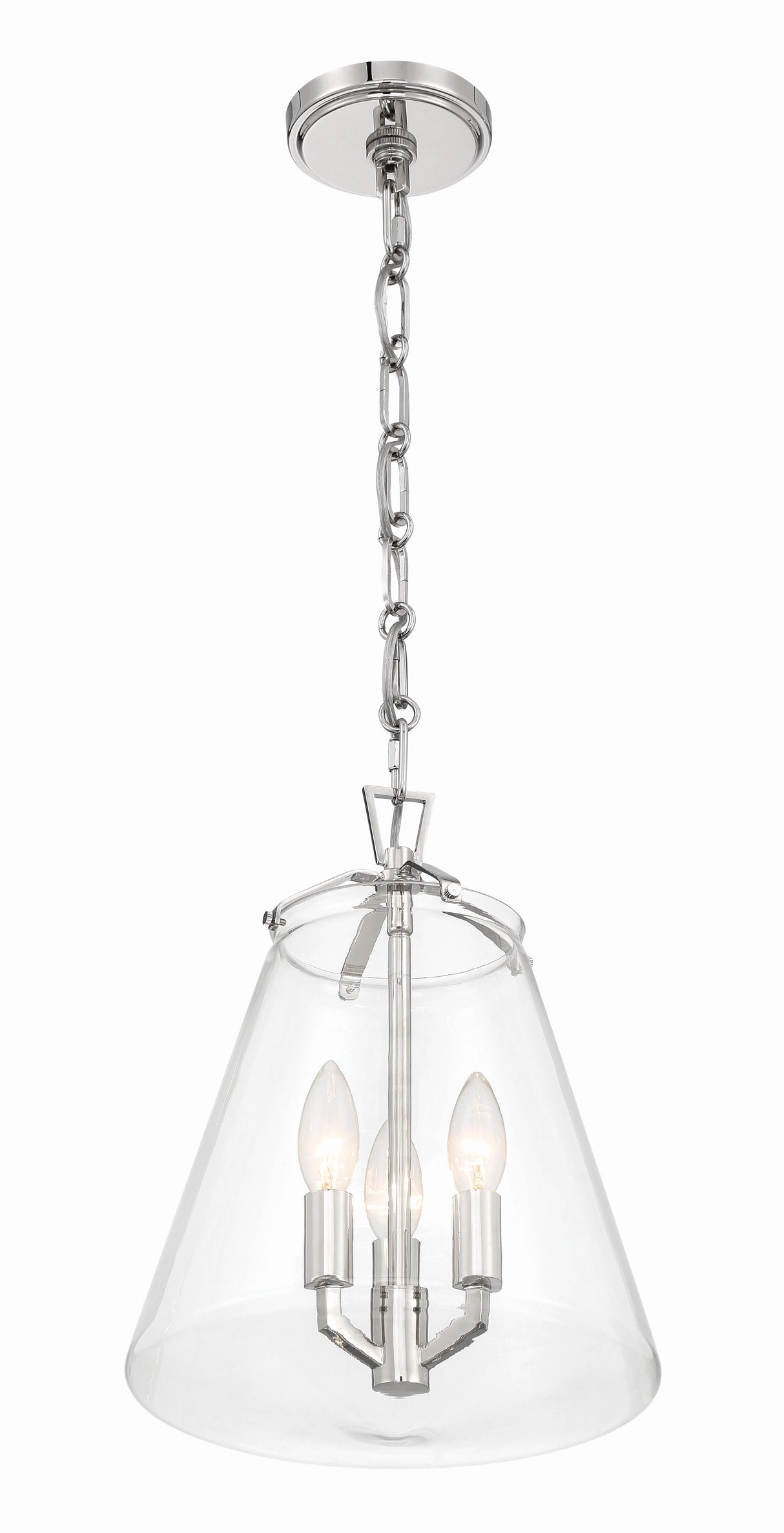 Crystorama Voss 3 Light Polished Nickel Pendant