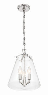 Crystorama Voss 3 Light Polished Nickel Pendant