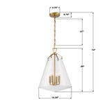 Crystorama Voss 4 Light Luxe Gold Pendant
