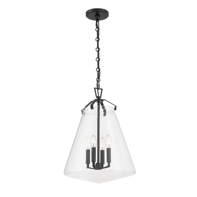 Crystorama Voss 4 Light Matte Black Pendant