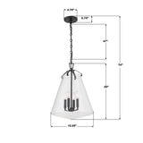 Crystorama Voss 4 Light Matte Black Pendant