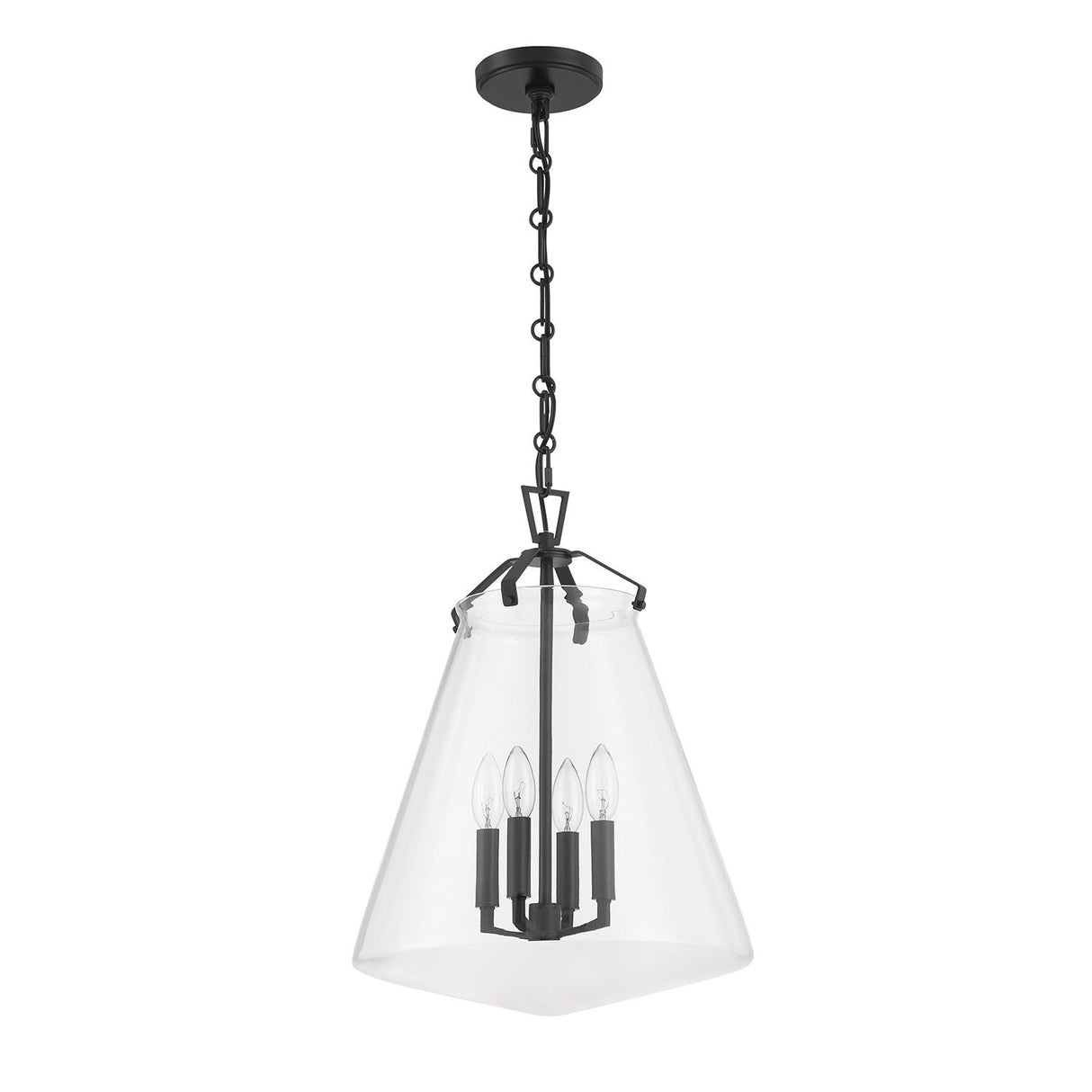 Crystorama Voss 4 Light Matte Black Pendant
