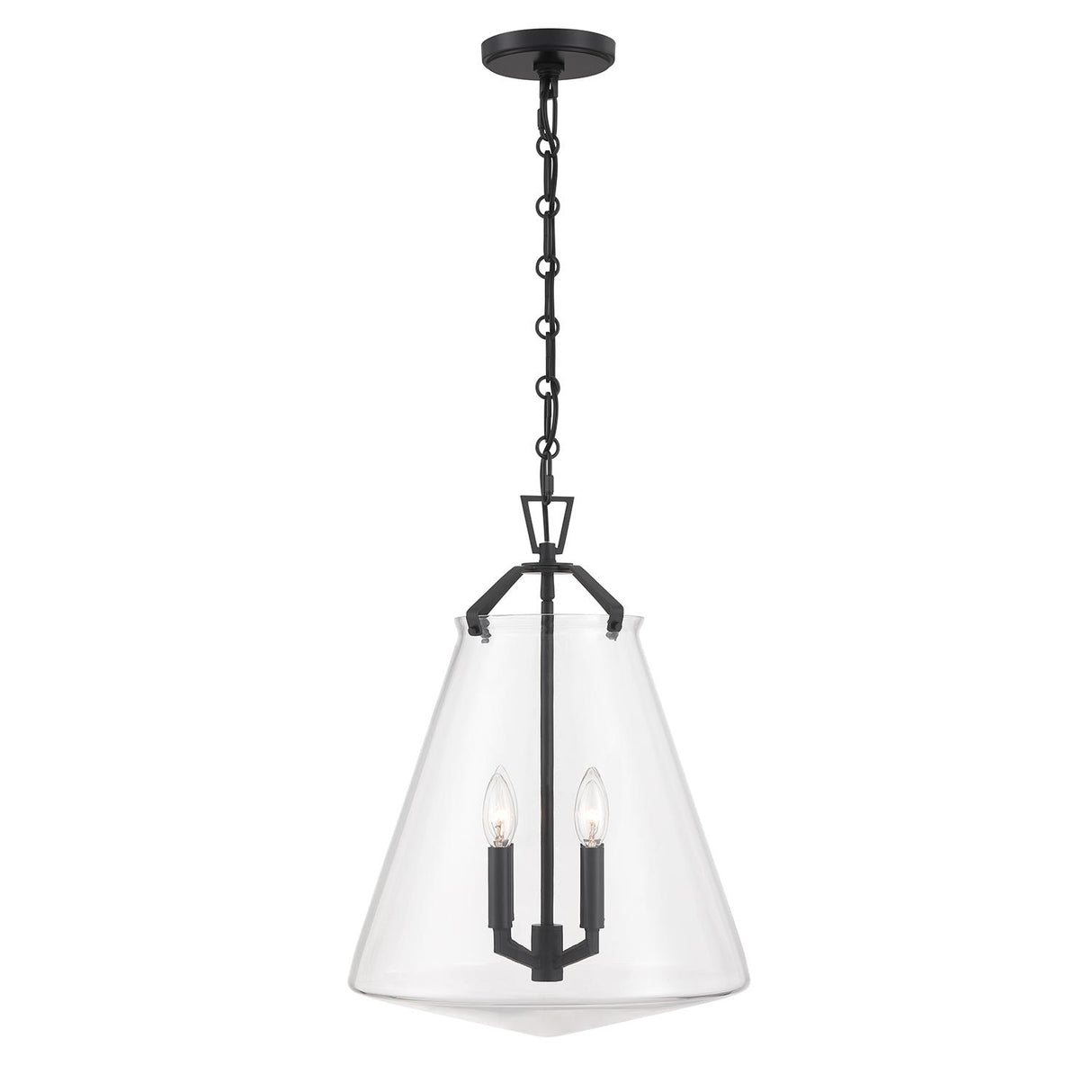 Crystorama Voss 4 Light Matte Black Pendant