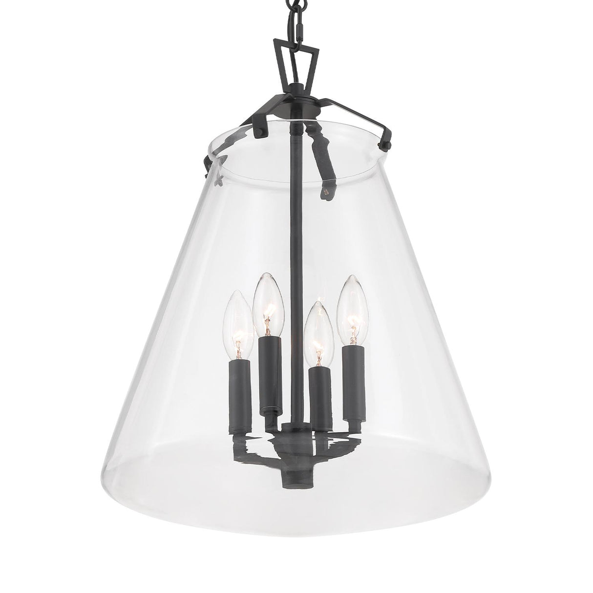 Crystorama Voss 4 Light Matte Black Pendant