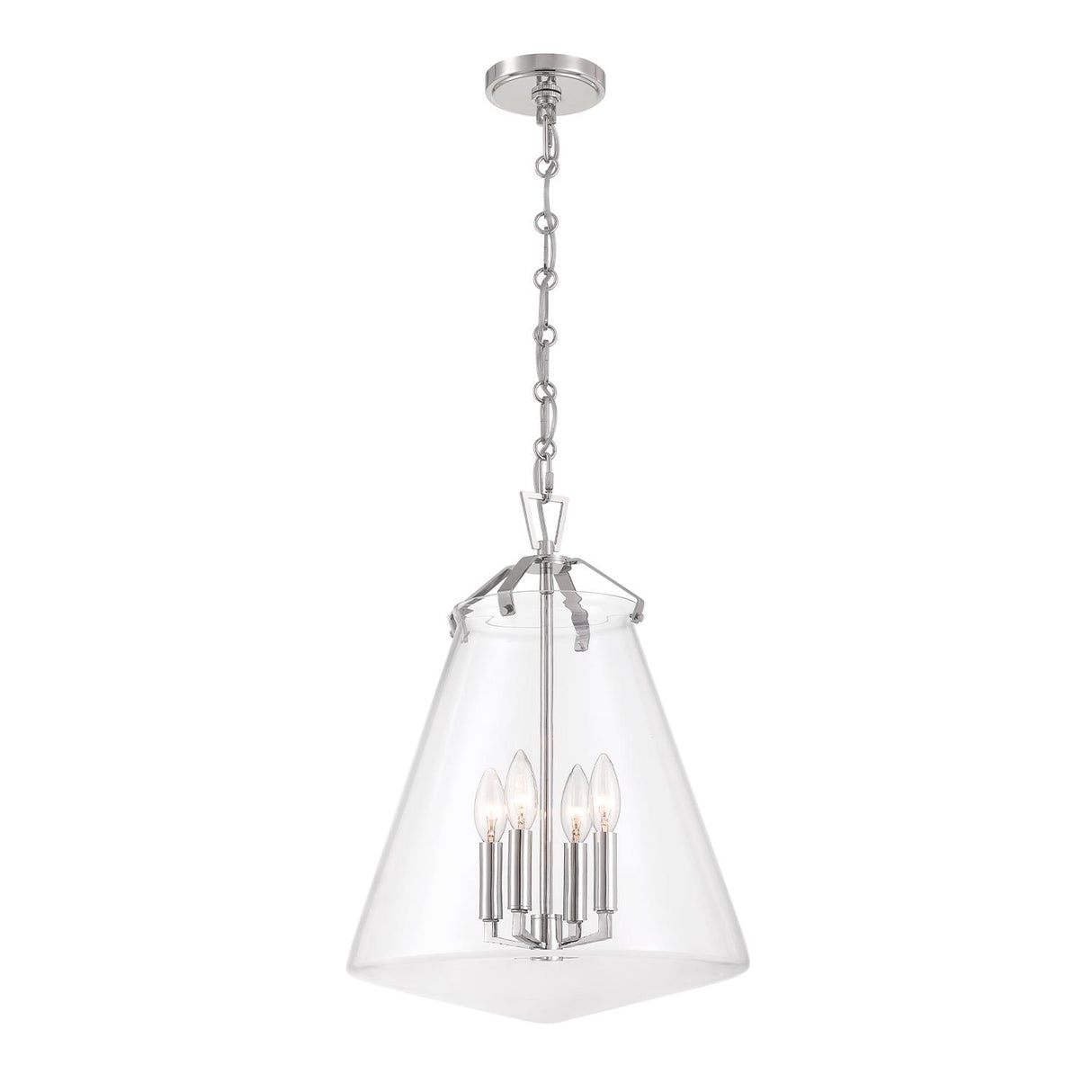 Crystorama Voss 4 Light Polished Nickel Pendant