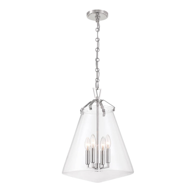 Crystorama Voss 4 Light Polished Nickel Pendant