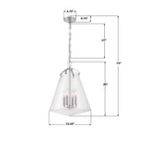 Crystorama Voss 4 Light Polished Nickel Pendant