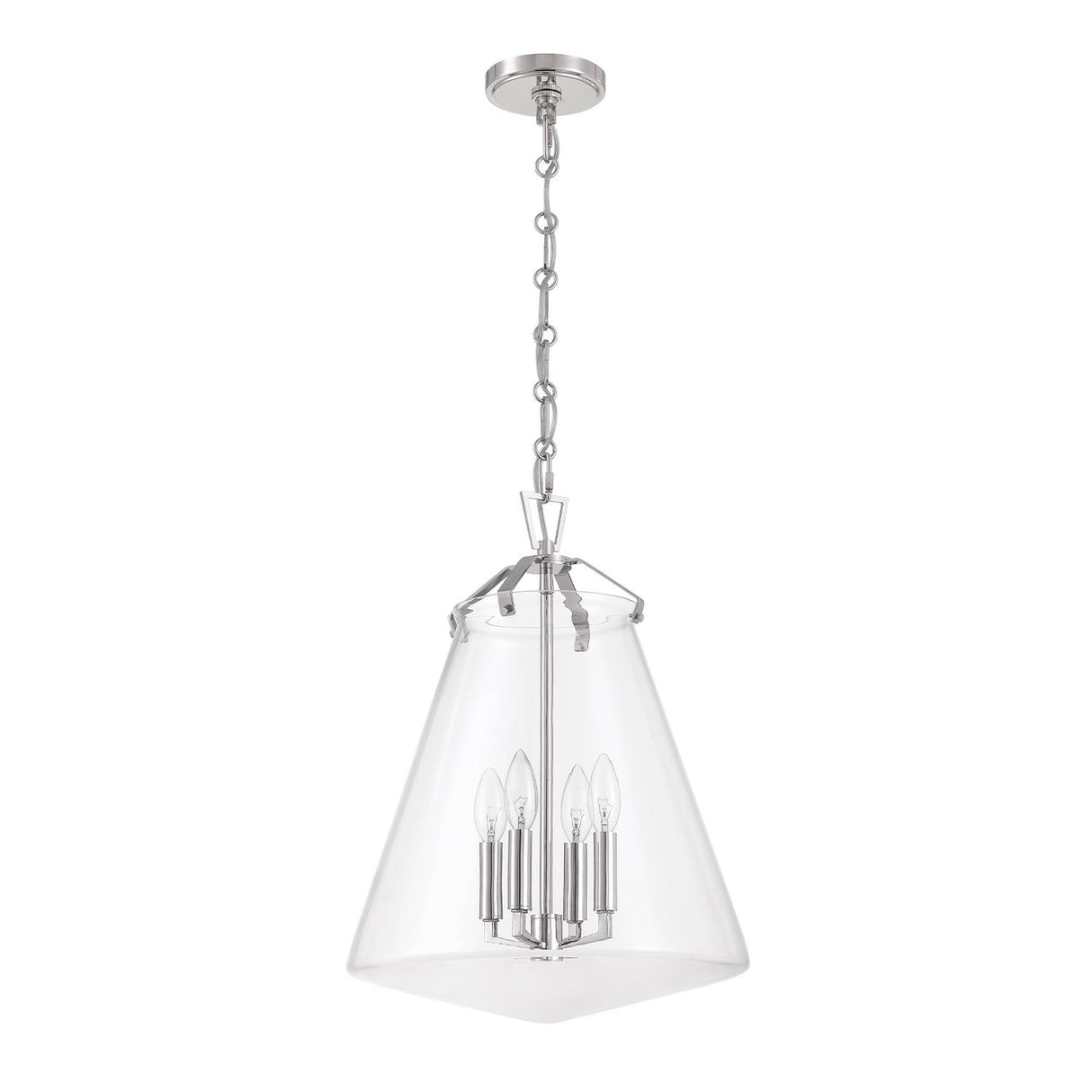 Crystorama Voss 4 Light Polished Nickel Pendant