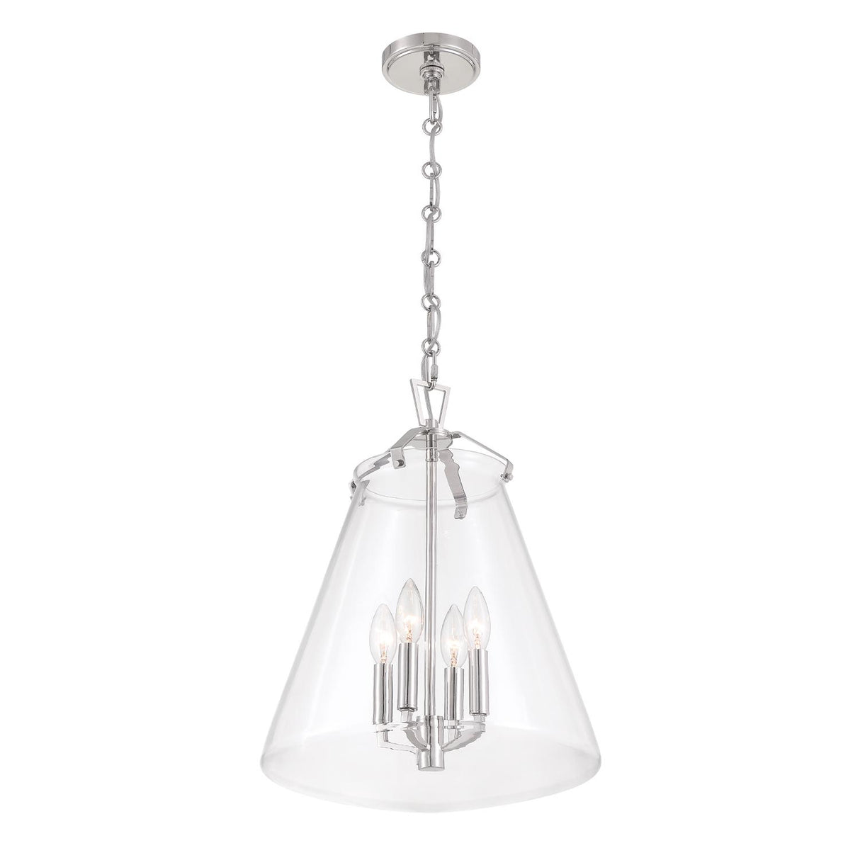 Crystorama Voss 4 Light Polished Nickel Pendant