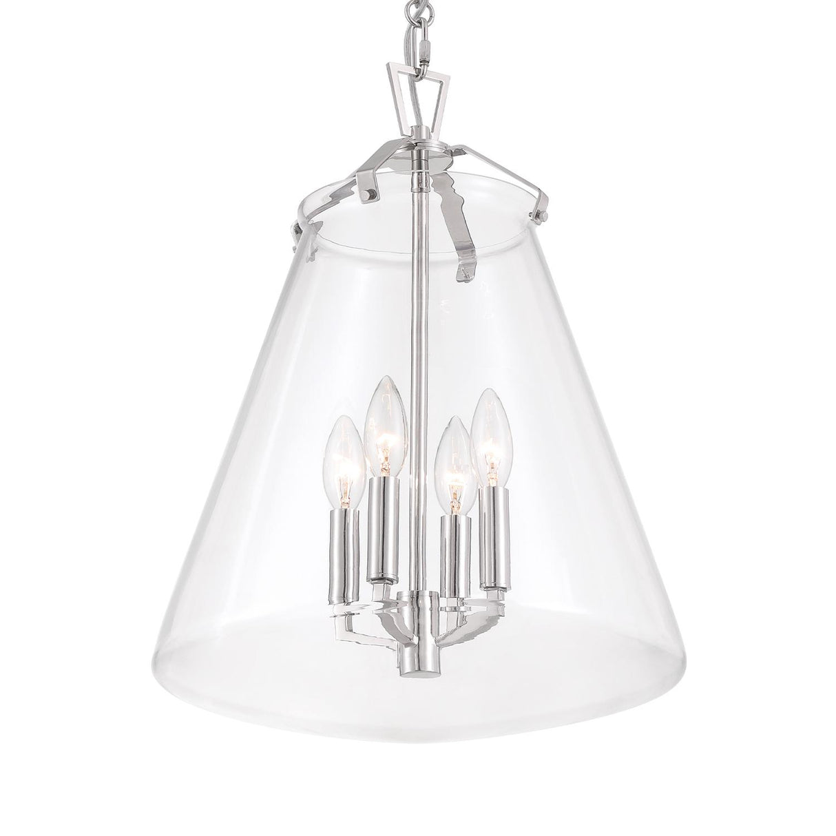Crystorama Voss 4 Light Polished Nickel Pendant